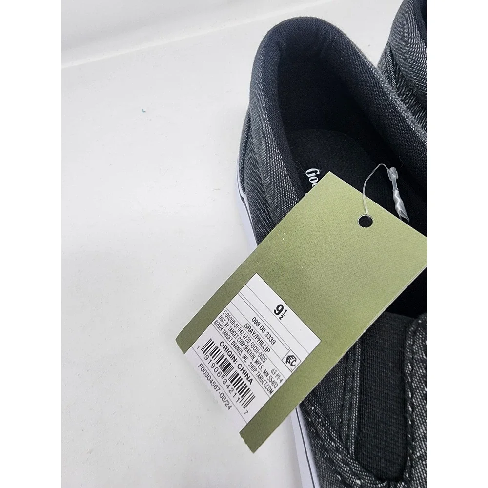 Goodfellow & Co Mens Phillip Slip On Sneakers Gray Canvas Casual Size 9.5